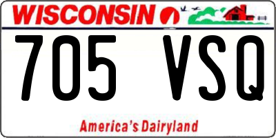 WI license plate 705VSQ