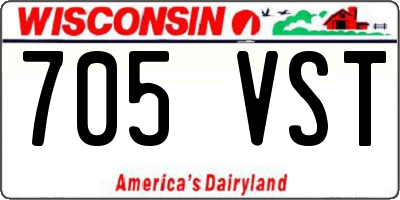 WI license plate 705VST