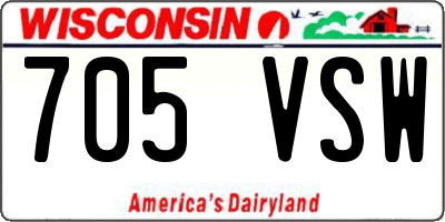 WI license plate 705VSW