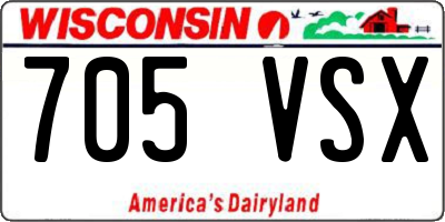 WI license plate 705VSX