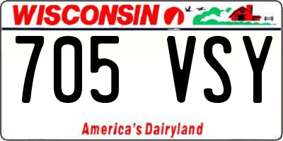 WI license plate 705VSY