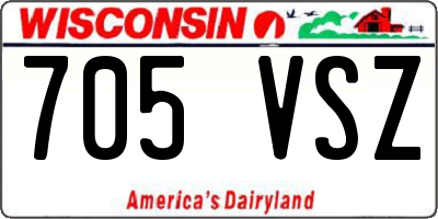 WI license plate 705VSZ