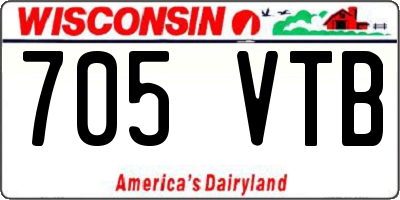 WI license plate 705VTB