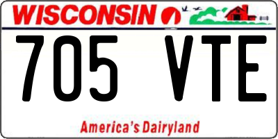 WI license plate 705VTE