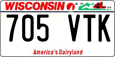 WI license plate 705VTK
