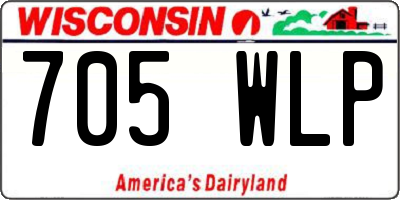 WI license plate 705WLP
