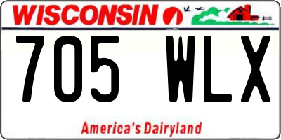 WI license plate 705WLX