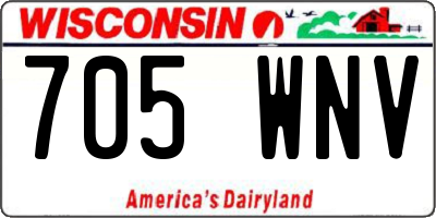 WI license plate 705WNV