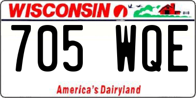 WI license plate 705WQE