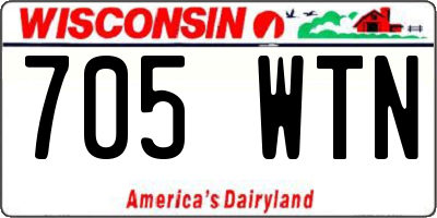 WI license plate 705WTN