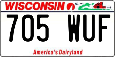 WI license plate 705WUF