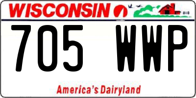 WI license plate 705WWP