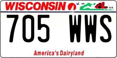 WI license plate 705WWS