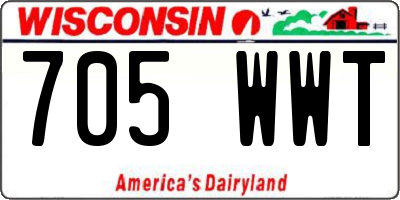 WI license plate 705WWT