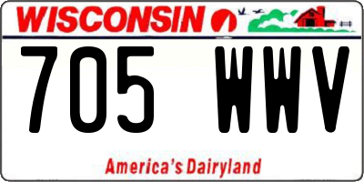 WI license plate 705WWV