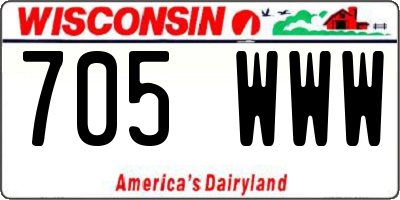 WI license plate 705WWW