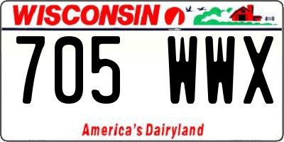 WI license plate 705WWX