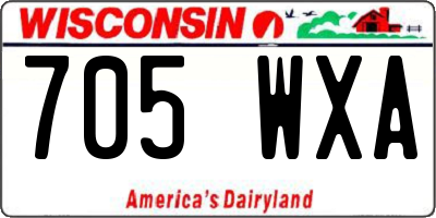 WI license plate 705WXA
