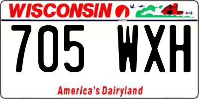 WI license plate 705WXH