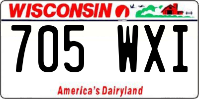 WI license plate 705WXI