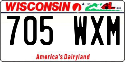 WI license plate 705WXM
