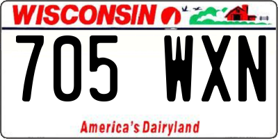 WI license plate 705WXN