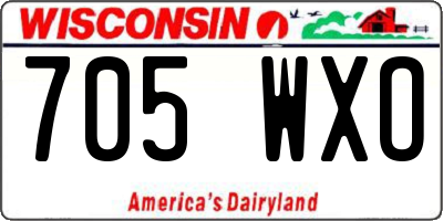 WI license plate 705WXO