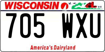 WI license plate 705WXU