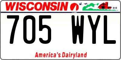 WI license plate 705WYL