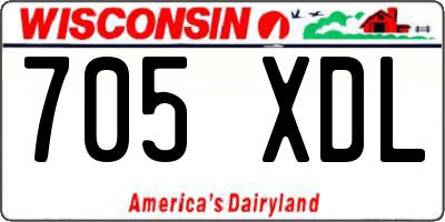 WI license plate 705XDL