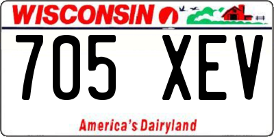 WI license plate 705XEV