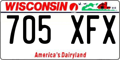 WI license plate 705XFX