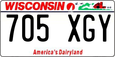 WI license plate 705XGY