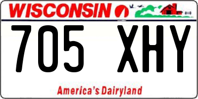 WI license plate 705XHY