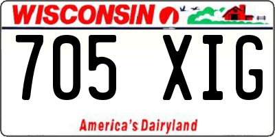 WI license plate 705XIG