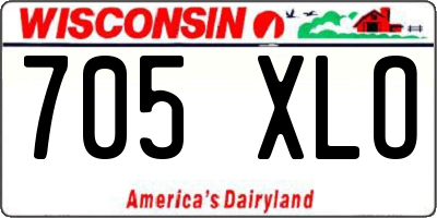 WI license plate 705XLO