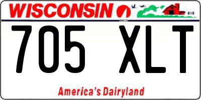WI license plate 705XLT