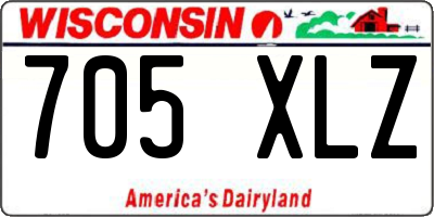 WI license plate 705XLZ