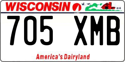 WI license plate 705XMB