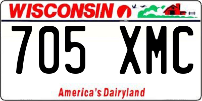 WI license plate 705XMC