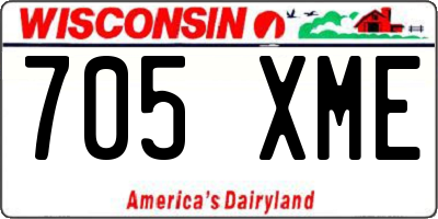WI license plate 705XME
