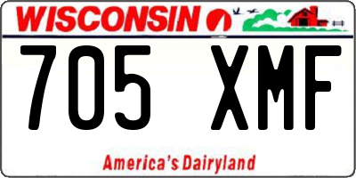 WI license plate 705XMF