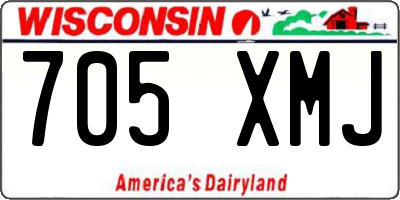 WI license plate 705XMJ