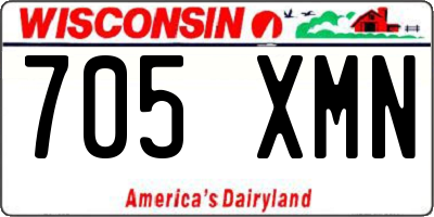 WI license plate 705XMN