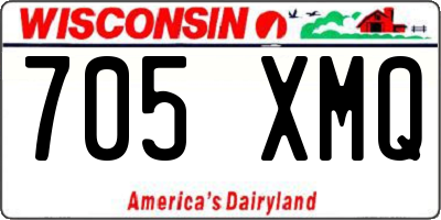 WI license plate 705XMQ