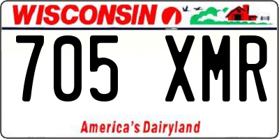 WI license plate 705XMR