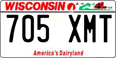 WI license plate 705XMT