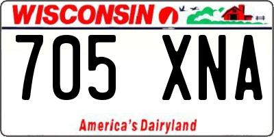 WI license plate 705XNA