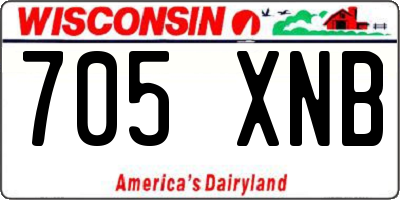 WI license plate 705XNB