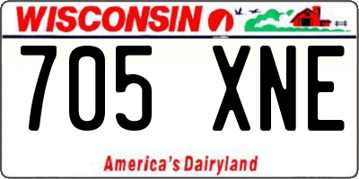 WI license plate 705XNE